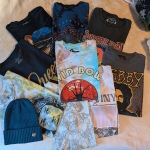 Affliction David Bowie Grateful Dead Graphic Men's T-Shirt Bundle Size Small New